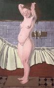 Felix Vallotton Woman combing her hair in the bathroom France oil painting artist